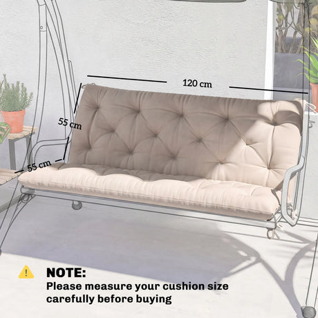 Outsunny Garden Bench Cushion, 2 Seater Swing Chair Cushion, Seat Pad with Ties for Indoor and Outdoor Use, 110 x 120 cm