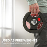 SPORTNOW Olympic Weight Plates, 2"/5cm Weight Disc Pair with Tri-Grips, 2 x 5kg Dumbbell Plates for Weightlifting and Strength Training Home Gym Fitness Workout, Black