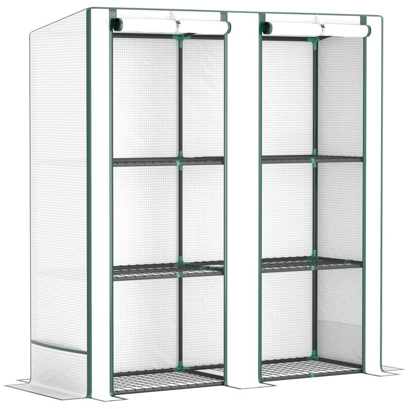 Outsunny Three-Tier Mini Greenhouse - White