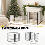 PawHut Six-Panel Dog Playpen with Door, for Medium Dogs, Indoors, Outdoors, 80cm Tall, Black