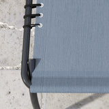 Outsunny Foldable Sun Lounger, Outdoor 4 Level Adjustable Backrest Reclining Chaise Chair, Steel Frame Recliner Chair for Camping, Hiking, Grey