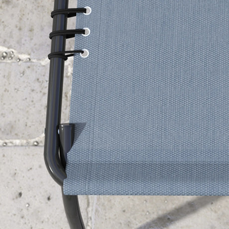 Outsunny Foldable Sun Lounger, Outdoor 4 Level Adjustable Backrest Reclining Chaise Chair, Steel Frame Recliner Chair for Camping, Hiking, Grey