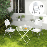 Outsunny Set of Two Foldable Outdoor Chairs - White