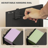 HOMCOM 3-Drawer Filing Cabinet with Lock - Black