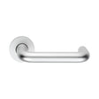 22MM DIA. ROUND BAR SAFETY LEVER ON ROSE - SATIN ANODISED ALUMINIUM - PAIR