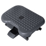 HOMCOM Footrest Adjustable Height & Angle Tilting Platform Home Office Foot Rest Charcoal Grey