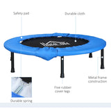 HOMCOM Φ101 Mini Fitness Trampoline Home Gym Yoga Exercise Rebounder Indoor Outdoor Jumper with Safety Pad, Support Up to 100 KG, Blue and Black