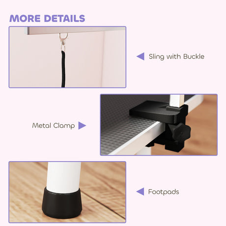 PawHut 32" Foldable Dog Grooming Table Pet Drying Beauty Table Adjustable Fixed Arm Rubber Top, Black