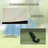 Outsunny Inflatable 3-4 Man Tunnel Tent w/ Air Pump, Living Area & Vestibule, Waterproof Family Camping Air Tent w/ Sewn In Groundsheet & Removable Footprint for Camping, Hiking, Olive Green