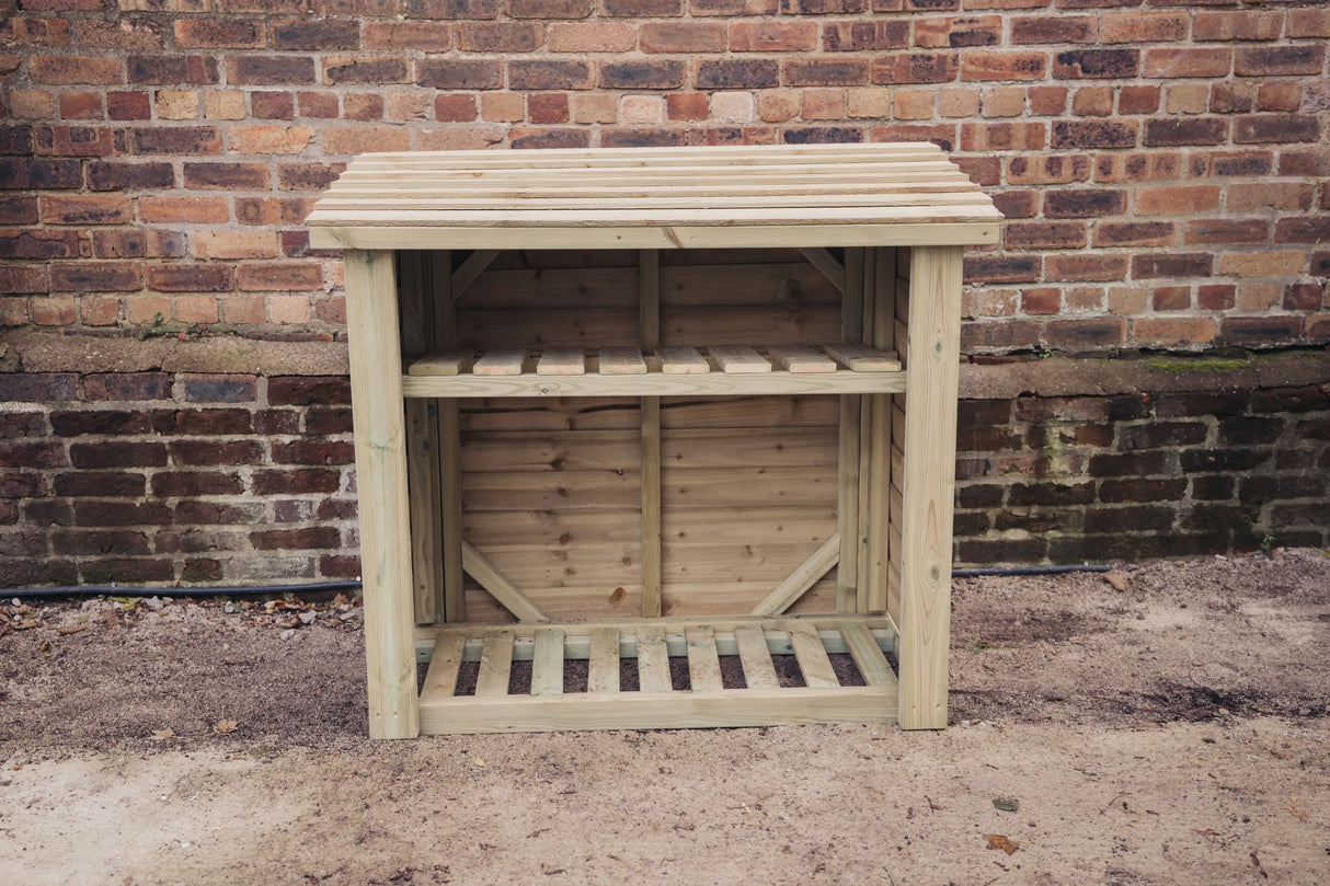 4FT X 4FT LOG STORE WITH KINDLING SHELF
