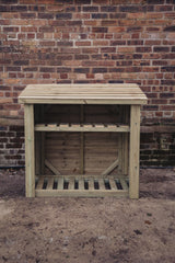 4FT X 4FT LOG STORE WITH KINDLING SHELF