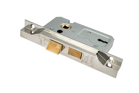 64MM SASH LOCK - 2 LEVER - 57MM C/C - REBATED 13MM - NICKEL PLATED - EACH