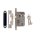 64MM SASH LOCK - 3 LEVER - 57MM C/C - SQUARE - SATIN NICKEL - EACH