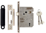 76MM SASH LOCK - 3 LEVER - 57MM C/C - SQUARE - SATIN NICKEL - EACH