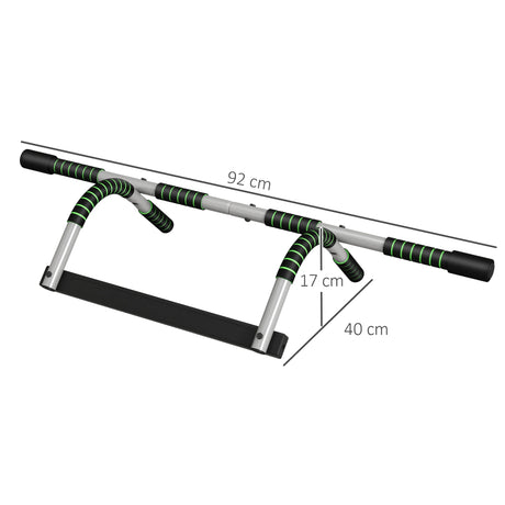 HOMCOM Pull-Up Bar for Doorway, Home Fitness Door Horizontal Push up Bar for Indoor Gym Upper Body Workout, Green