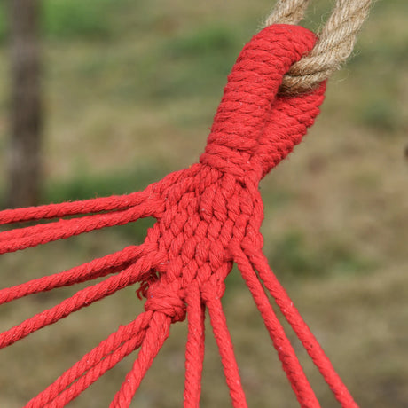 Outsunny Cotton Hammock Soft Portable Swing Sleeping w/ Headrest & Side Pocket Deluxe Swing Chair for Beach, Yard, Bedroom, Patio, Porch, Indoor, Outdoor14270 x 80 cm