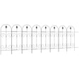 Outsunny Decorative Garden Fencing, 8PCs 44in x 12.5ft Outdoor Picket Fence Panels, Rustproof Metal Wire Landscape Flower Bed Border Edging, Black