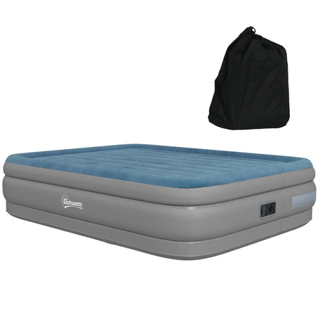 Outsunny King-Size Inflatable Mattress, with Built-In Electric Pump and Bag