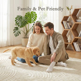 HOMCOM Modern Geometric Rug, Thick Plush, Non-Slip, 200 x 140 cm  Cream, Living Room/Bedroom/Office