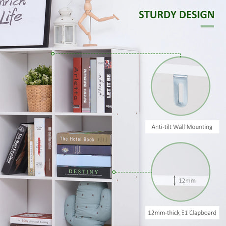 HOMCOM Nine-Cube Storage Shelf - White
