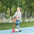 AIYAPLAY Electric Scooter for Kids Aged 4-7 Years, with Flashing LED Lights, Rear Auxiliary Wheels, Red