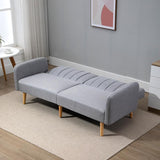 HOMCOM Two-Seater Sofa Bed, with Split Back - Light Grey