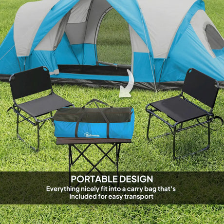 Outsunny 5-6 Man Camping Tent, Tunnel Tent, Water Resistant Hiking Shelter with Groundsheet and Carry Bag, Light Blue