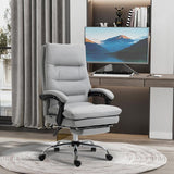 Vinsetto Office Chair, Ergonomic Desk Chair with 6-Point Vibration Massage and Back Heating, Microfibre Computer Gaming Chair with 135° Reclining Back and Footrest, Grey