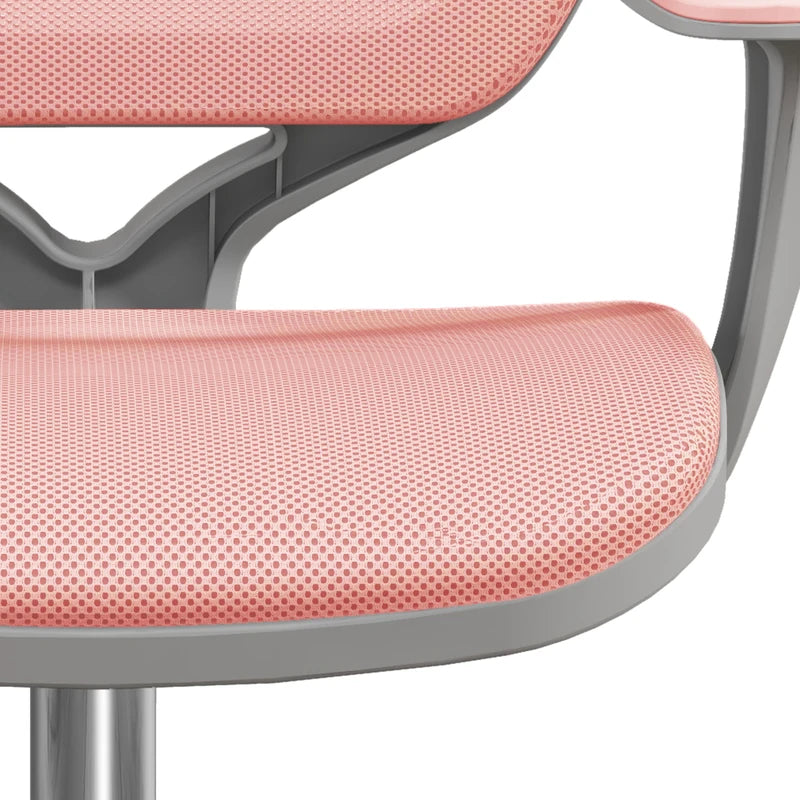 Vinsetto Office Chair, Breathable Mesh Swivel Desk Chair with Adjustable Height and  360 Swivel Security Wheels for Home Office, Study, Pink