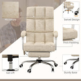 Vinsetto Massage Office Chair, Ergonomic Desk Chair, Comfy Work Study Chair with Heat, Padded Seat, 135 Reclining Back and Footrest for Home Office, Beige