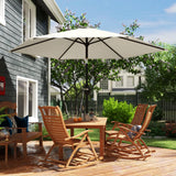 Outsunny 2.6 m Garden Parasol Umbrella with Aluminium Pole, Outdoor Patio Umbrella with Tilt and Crank, Vent, Cream White
