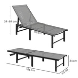 Outsunny Reclining Sun Lounger - Grey