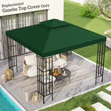 Outsunny 3(m) Gazebo Top Cover Double Tier Canopy Replacement Pavilion Roof Dark Green