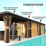 Outsunny 3.6 x 3 m Aluminium Hardtop Gazebo, with Accessories - Brown