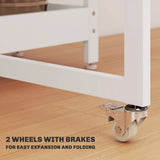 HOMCOM Four-Person Drop Leaf Table - White