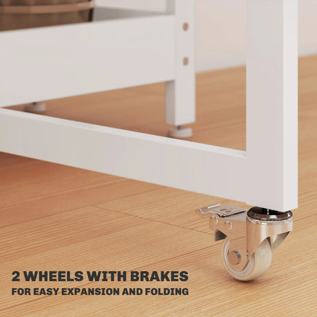 HOMCOM Four-Person Drop Leaf Table - White