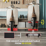 DURHAND 500KG Motorcycle Lift Scissor Jack, Height Adjustable Motorbike Stand with Anti-Slip Wide Deck, Heavy Duty Steel Motorbike Repair Lift Hoist Stand for Home Garage, Red