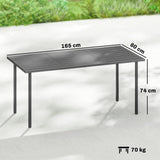 Outsunny Garden Dining Table for 6 Person, 165 x 80 cm Rectangular Outdoor Dining Table with Slatted Top