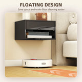 HOMCOM Floating Bedside Tables Set of 2, Wall Mounted Nightstand, High Gloss Black
