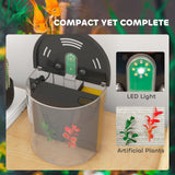 PawHut 3L Small Fish Tank with Filter System, LED Light, Small Fish Tank for Betta, Goldfish, Shrimp, Black