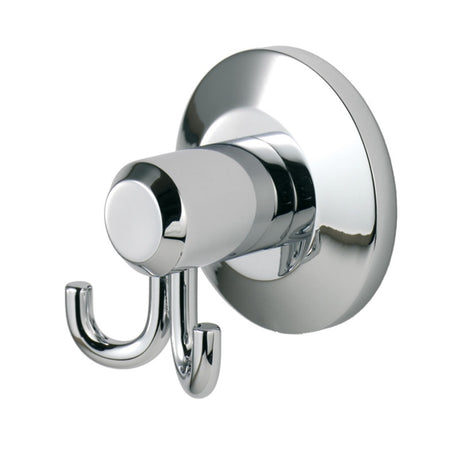 DELEAU TEMPO DOUBLE ROBE HOOK - POLISHED CHROME - 52x55x39mm - EACH