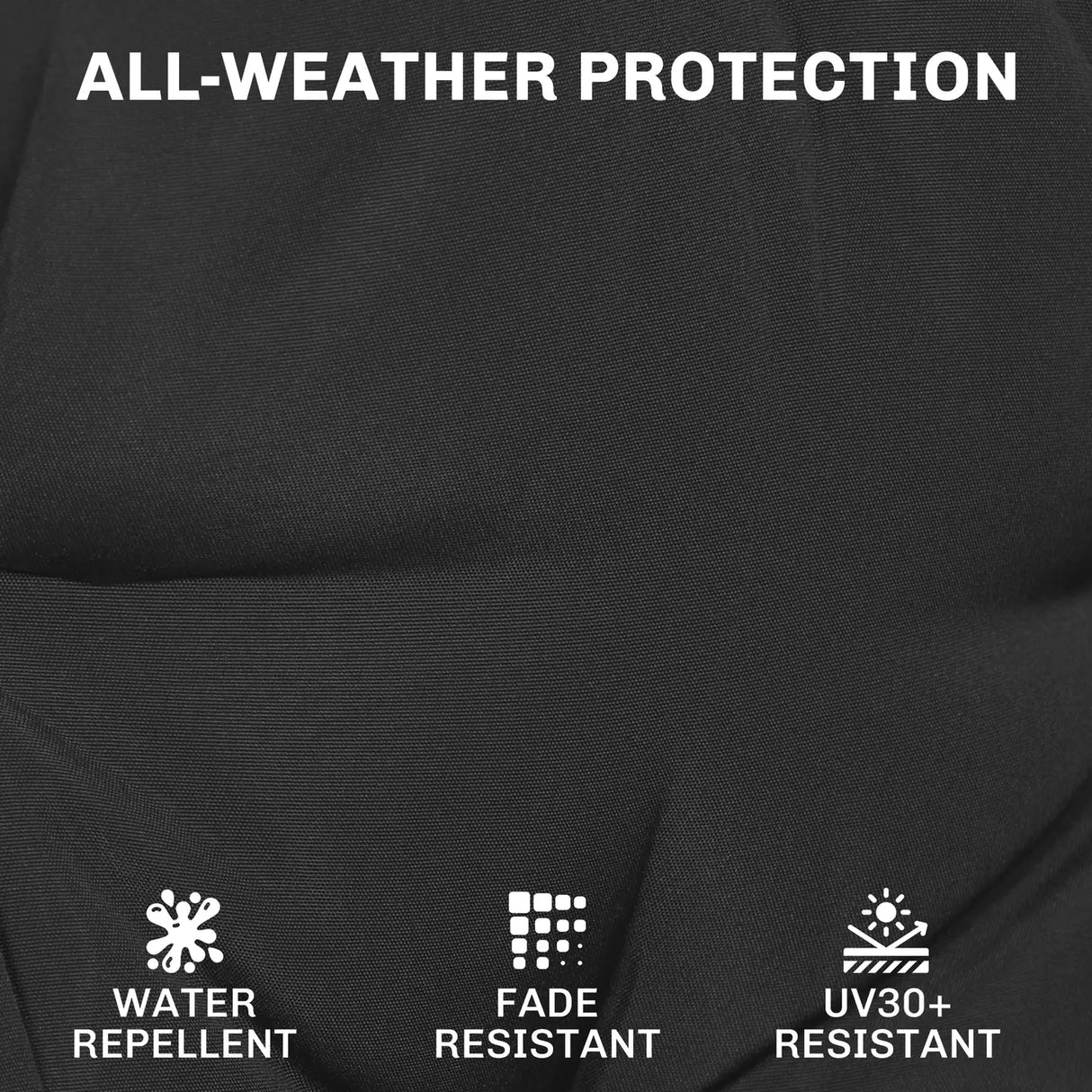Outsunny Outdoor Chair Seat Cushions Set of 2, Garden Chair Cushions with 7cm Thick Foam & Ties, Black