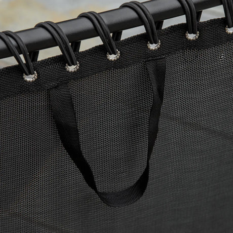 Outsunny Foldable Sun Lounger, Outdoor 4 Level Adjustable Backrest Reclining Chaise Chair, Steel Frame Recliner Chair for Camping, Hiking, Black