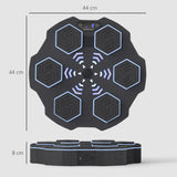 SPORTNOW Music Boxing Machine, Smart Bluetooth Boxing Machine Wall Mounted with 9 Speeds & Modes, LED Lights, Punching Pad for Adults, Black
