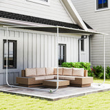 Outsunny 3 x 3(m) Mobile Pergola Kit, Portable Garden Gazebo with Wheels, Sandbags, Steel Frame, UV-Resistant