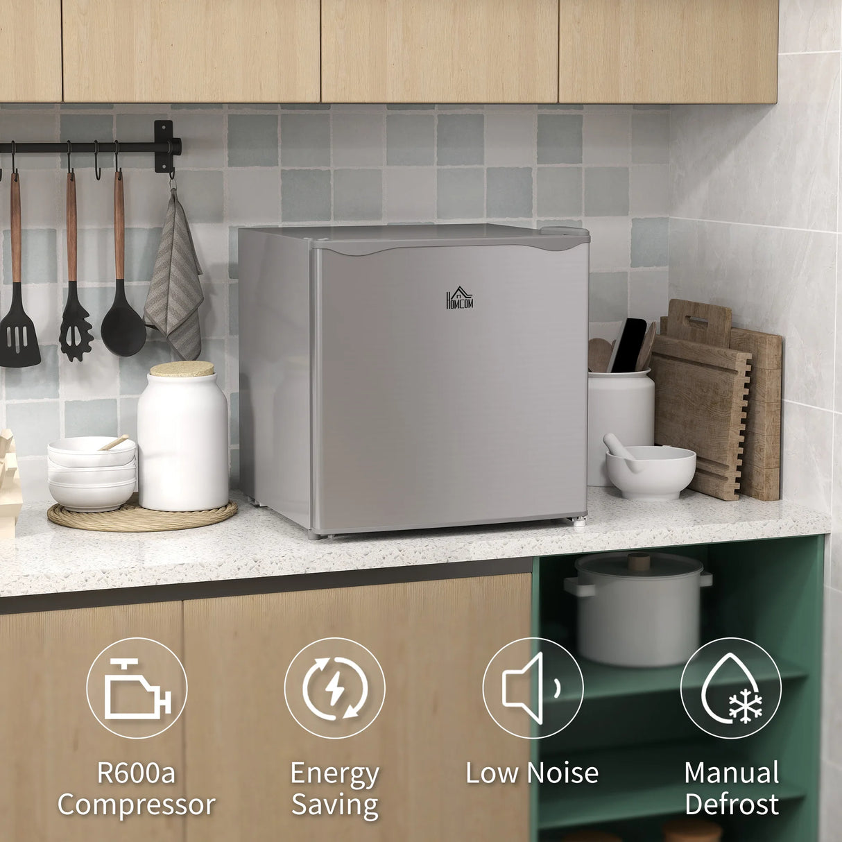 HOMCOM 35L Mini Freezer, -24 to -14 Temperature - Grey