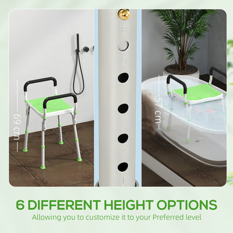 HOMCOM 57-69cm Aluminium Frame Bath Seat
