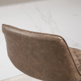 HOMCOM Bar Stools Set of 2, Retro Adjustable Kitchen Stool, Swivel PU Leather Upholstered Bar Chairs with Back, Footrest and Steel Base, Brown