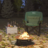 Outsunny Portable Padded Camping Chair, with Bag - Olive Green