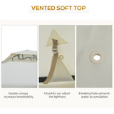 Outsunny 3 x 3 m Metal Gazebo, Garden Pavillion, Double Roof Outdoor Canopy Shelter with Mesh Sidewalls, Cream White